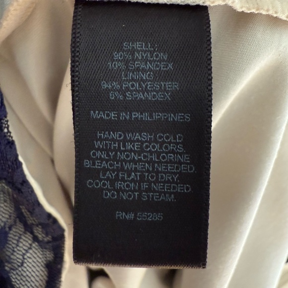 Express Navy Blue Ruched Lace Cocktail Dress Size 6 - Picture 5 of 7